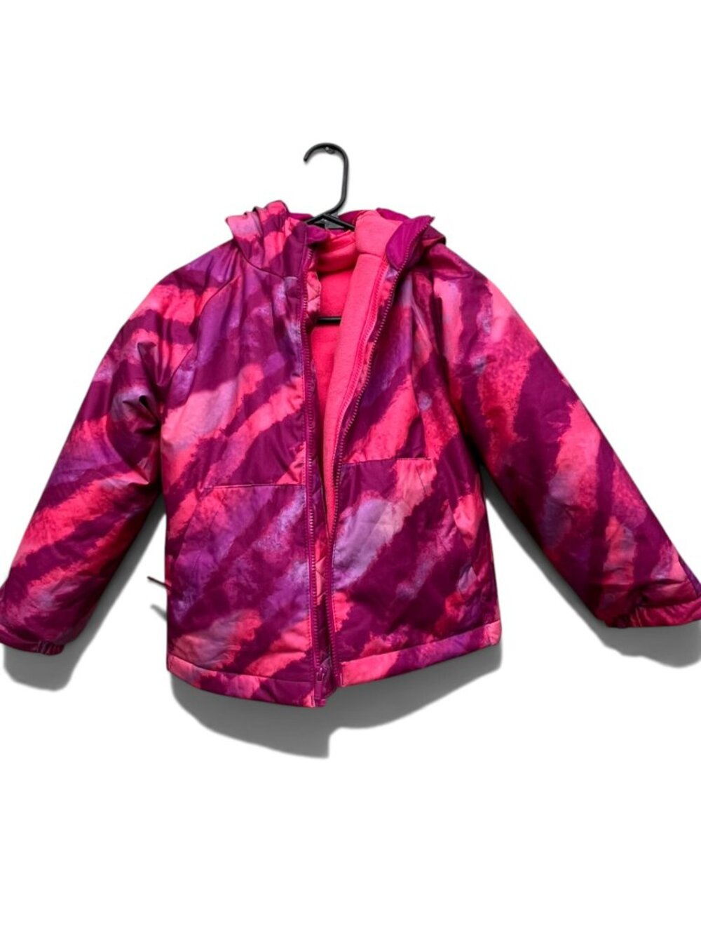 C9 Champion Girls Pink Fleece Lined Hooded Winter Jacket Coat Size S (6/6X)